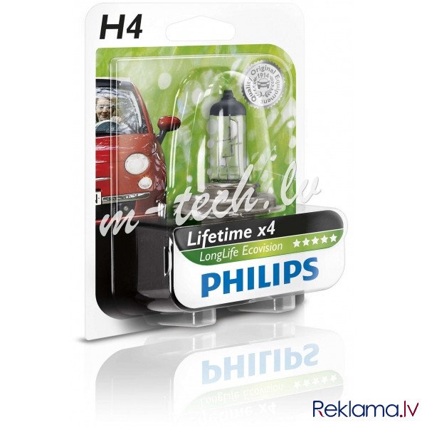 PH 12342LLECOB1 - Philips H4 LongLife EcoVision 12V60/55W P43t-38 B1 Рига - изображение 1