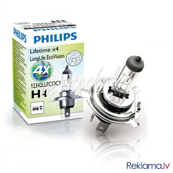 PH 12342LLECOC1 - Philips H4 LongLife EcoVision 12V60/55W P43t-38 C1 Рига - изображение 1