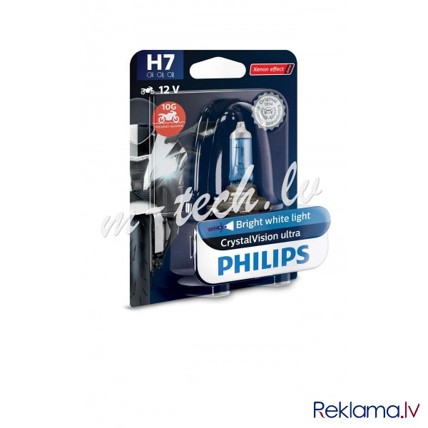 PH 12972CVUBW - Philips H7 CrystalVision ultra Moto 12V55 PX26d BW Rīga - foto 1