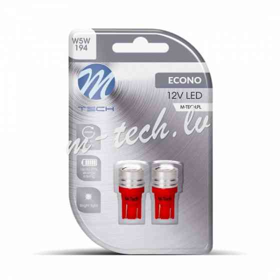 LB015R - Blister 2x LED L015R - W5W HP 1W Red Рига