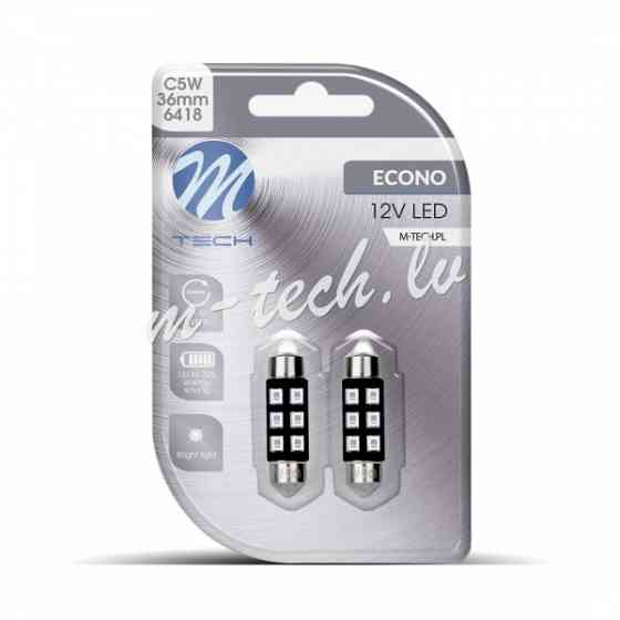 LB028B - Blister 2x LED L028B - C5W 36mm 6xSMD3528 Blue Rīga