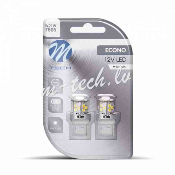 LB114W - Blister 2x M-TECH Econo LB114W - T20 W21W. 21xSMD2835. White Rīga