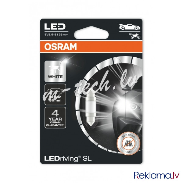 O6418DWP-01B-PL - Osram LEDriving® 6418DWP-01B 0.6W/12V SV8.5-8 ≠ "C5W" 36mm White 6000K Рига - изображение 1
