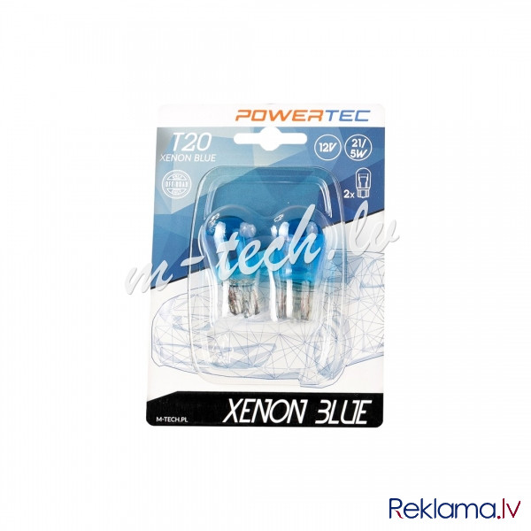 PTZXB46-02B - Powertec Xenon Blue W21/5W T20 7443 12V 21/5W W3x16q Rīga - foto 1