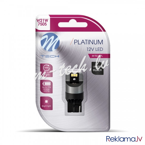 LB844Y-01B - Blister M-TECH Platinum Limited Black LB844Y-01B - T20 WY21W. 12-24V 1x Dioda LED 6x302 Рига - изображение 1