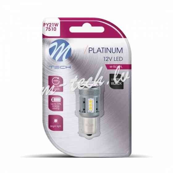 LB852Y-01B - Blister M-TECH Platinum LB852Y-01B - 1156 PY21W. 12-24V 1x Dioda LED 12x3030SMD. CANBUS Rīga