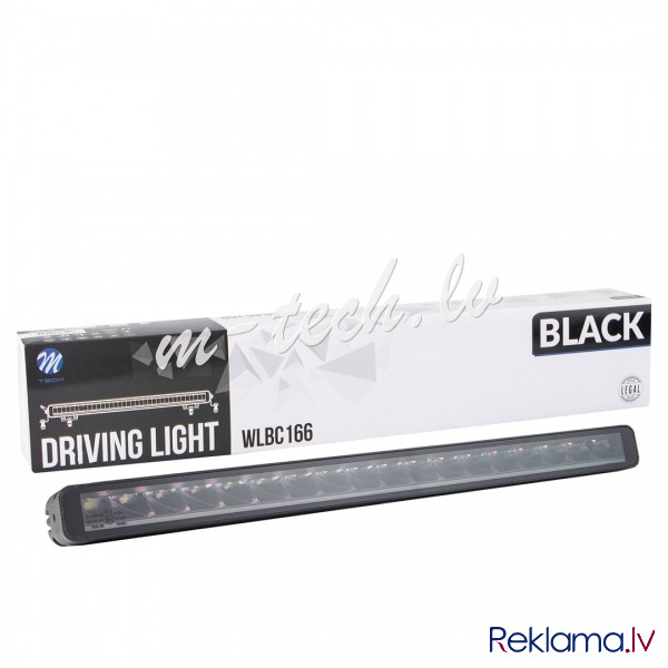 WLBC166 - Driving light M-TECH BLACK SERIES 18x5W LED 12-48V 90W 21.1". Single Row + Dynamic positio Рига - изображение 1