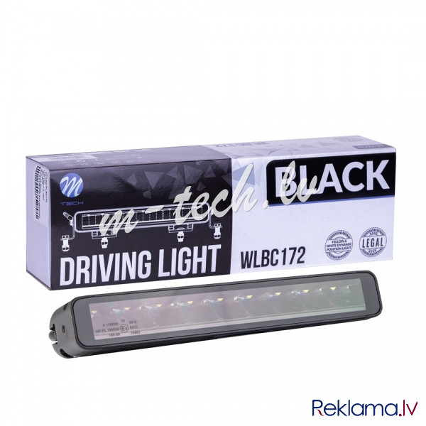 WLBC172 - Driving light M-TECH BLACK SERIES 9x5W LED 12-48V 45W 11.2". Single Row + Dynamic position Рига - изображение 1
