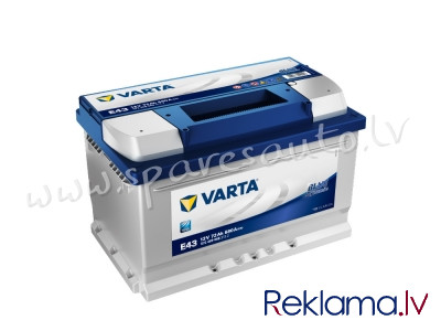 7-572409 - Akumulators VARTA BLUE DYNAMIC E43 12V 72Ah 680A (EN) 278x175x175 0/1 - Akumulators - UNS Рига - изображение 1