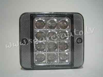 99LT025E - rear FOG LAMP, sguare, 12V, 45мм,RED LED,87x74x26mm - Aizmugurējais Lukturis - UNSORTED U Rīga