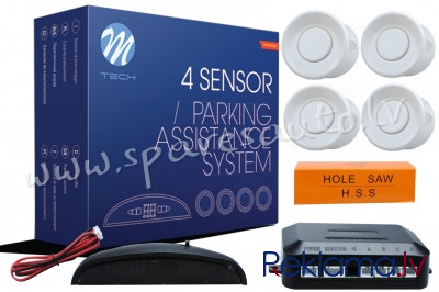 CP14W - Parking assist system - CP14 with digital display 18 mm - white - Parking Sensori - UNSORTED Рига - изображение 1