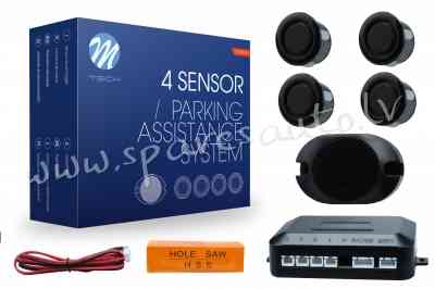 CP17B - M-TECH 4-sensor parking assist system with buzzer 4X 18mm - BLACK - Parking Sensori - UNSORT Rīga