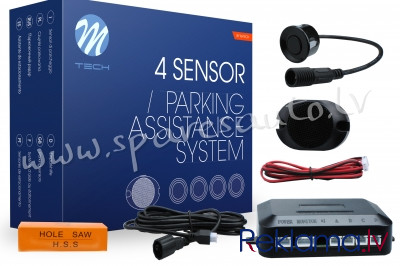 CP6B - 4-sensor parking assist system with buzzer and connectors - BLACK - Parking Sensori - UNSORTE Рига - изображение 1