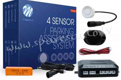 CP6W - Parking assist system - CP6 with buzzer and connectors - white - Parking Sensori - UNSORTED P Рига