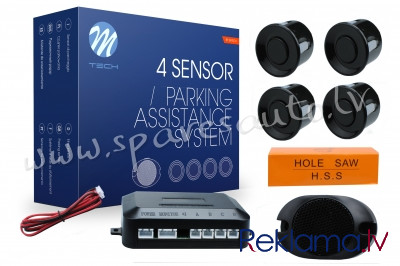 CP7B - M-TECH 4-sensor parking assist system with buzzer 4X 22mm - BLACK - Parking Sensori - UNSORTE Rīga - foto 1