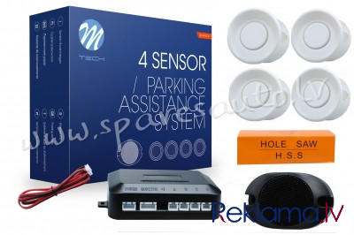 CP7W - Parking assist system - CP7 with buzzer - white - Parking Sensori - UNSORTED PARKING SENSORI Rīga - foto 1