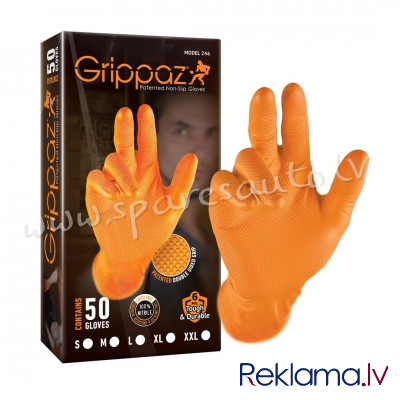 GLV-GRP-O-L - Grippaz Nitrile Fishscale 240mm 6mil 50pcs/box Orange Size L - Aksesuāri - UNSORTED AU Rīga - foto 1