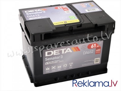 K-DA612 - Akumulators DETA SENATOR3 DA612 12V 61Ah 600A(EN) 242 x175x 175 0/1 - Akumulators - UNSORT Рига - изображение 1