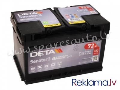 K-DA722 - Akumulators DETA SENATOR 3 DA722 12V 72Ah 720A(EN) 278x175x175 0/1 - Akumulators - UNSORTE Rīga - foto 1