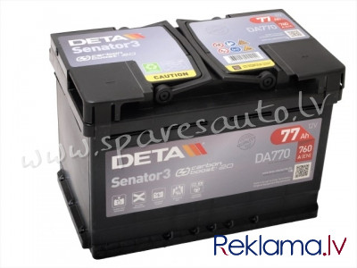 K-DA770 - Akumulators DETA SENATOR3 DA770 12V 77Ah 760A(EN) 278x175x190 0/1 - Akumulators - UNSORTED Рига - изображение 1