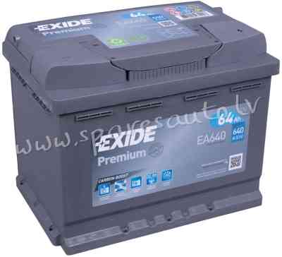 K-EA640 - Akumulators EXIDE PREMIUM EA640 12V 64Ah 640A(EN) 242x175x190 0/1 - Akumulators - UNSORTED Рига