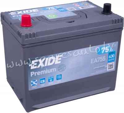 K-EA755 - Akumulators EXIDE PREMIUM EA755 12V 75Ah 630A(EN) 270x173x222 1/1 - Akumulators - UNSORTED Рига