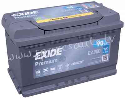 K-EA900 - Akumulators EXIDE PREMIUM EA900 12V 90Ah 720A(EN) 315x175x190 0/1 - Akumulators - UNSORTED Рига