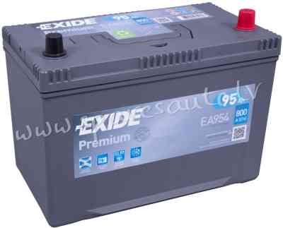 K-EA954 - Akumulators EXIDE PREMIUM EA954 12V 95Ah JIS 800A(EN) 306x173x222 0/1 - Akumulators - UNSO Рига