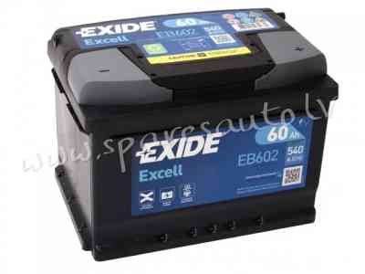 K-EB602 - Akumulators EXIDE EXCELL EB602 12V 60Ah 540A(EN) 242 x175x 175 0/1 - Akumulators - UNSORTE Rīga