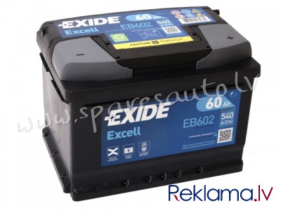 K-EB602 - Akumulators EXIDE EXCELL EB602 12V 60Ah 540A(EN) 242 x175x 175 0/1 - Akumulators - UNSORTE Рига - изображение 1