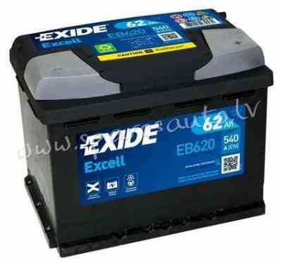 K-EB620 - Akumulators EXIDE EXCELL EB620 12V 62Ah 540A(EN) 242x175x190 0/1 - Akumulators - UNSORTED  Rīga