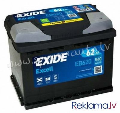 K-EB620 - Akumulators EXIDE EXCELL EB620 12V 62Ah 540A(EN) 242x175x190 0/1 - Akumulators - UNSORTED  Рига - изображение 1
