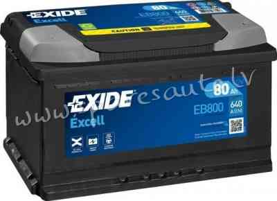 K-EB802 - Akumulators EXIDE EXCELL EB802 12V 80Ah 800A(EN) 315x175x175 0/1 - Akumulators - UNSORTED  Rīga