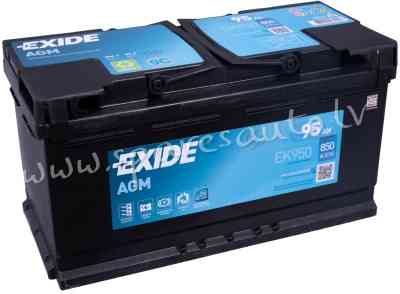 K-EK950 - Akumulators EXIDE START-STOP AGM EK950 12V 95Ah 850A(EN) 353x175x190 0/1 - Akumulators - U Рига