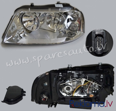 ZVW1148L - 'OEM: 7M3941015AD' TYC, with motor for headlamp levelling, Chrome, H1/H7, ECE L - Priekšē Рига - изображение 1