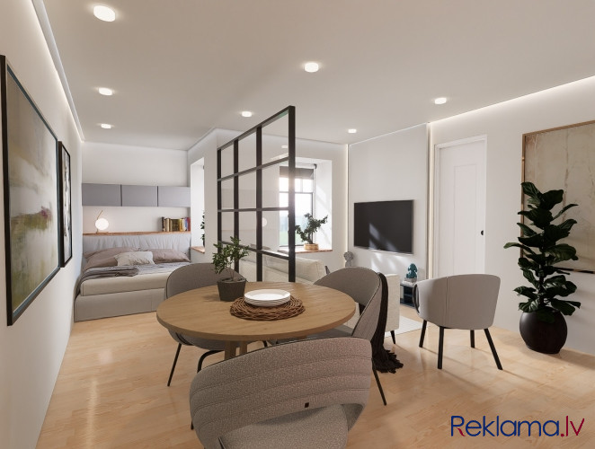 Iegādei pieejams studio tipa dzīvoklis ar pilnu apdari, jaunu virtuvi ar visu nepieciešamo tehniku u Рига - изображение 1