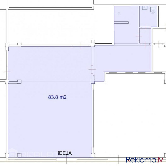 Iznomā  kvalitatīvas tirdzniecības/biroja telpas 83,8 m2 platībā, kas atrodas ēkas 1. stāvā Rīga - foto 9