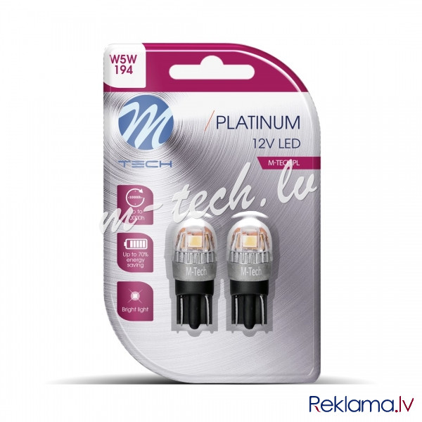 LB835Y-02B - Blister M-TECH Platinum LB835Y-02B - T10 W5W. 12-24V 5x2835SMD 1W. Amber Rīga - foto 1