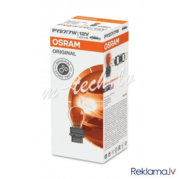 O3757AK - OSRAM Orginal 3757AK PY27/7W 12V 27/7W S8 WEDGE Amber Rīga - foto 1