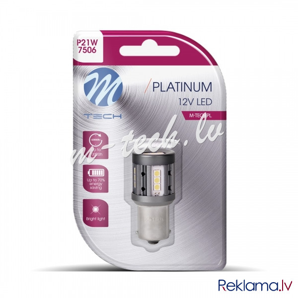 LB861W-01B - Blister M-TECH Platinum LB861W-01B - 1156 BA15s P21W. 15x3030SMD LED. 12-24V CANBUS. Wh Рига - изображение 1