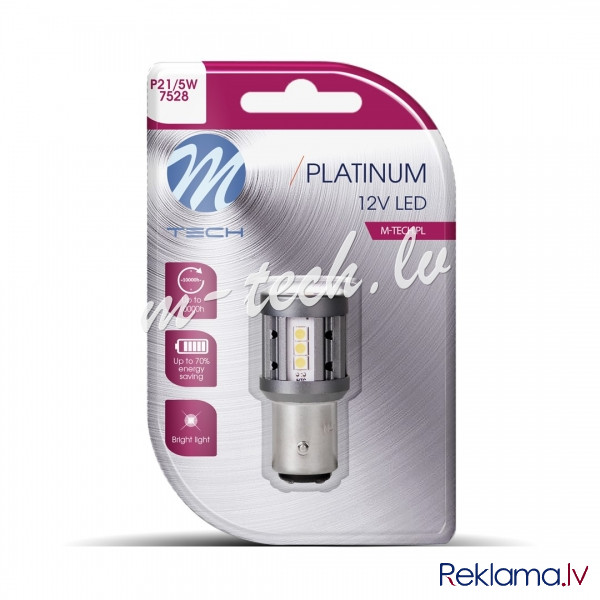 LB863W-01B - Blister M-TECH Platinum LB863W-01B - 1157 BAY15d P21/5W. 15x3030SMD LED. 12-24V CANBUS. Rīga - foto 1