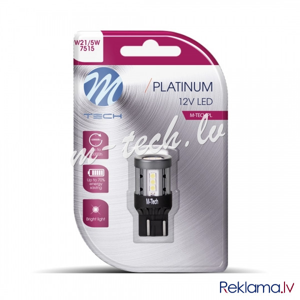 LB865W-01B - Blister M-TECH Platinum LB865W-01B - T20 7443 W21/5W. 15x3030SMD LED. 12-24V CANBUS. Wh Рига - изображение 1