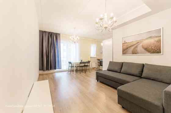 A high-quality and modern, fully furnished 2-bedroom apartment for long-term rent in the new project Rīga