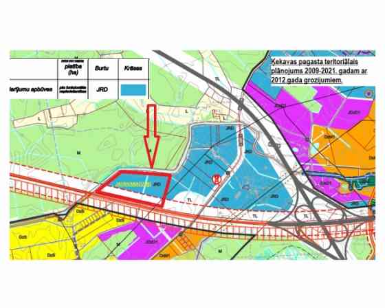 Pārdodam fasādes zemes gabalu A5 šosejas malā.  Pēc Ķekavas pagasta teritoriālā plānojuma zemes gaba Кекавская вол.