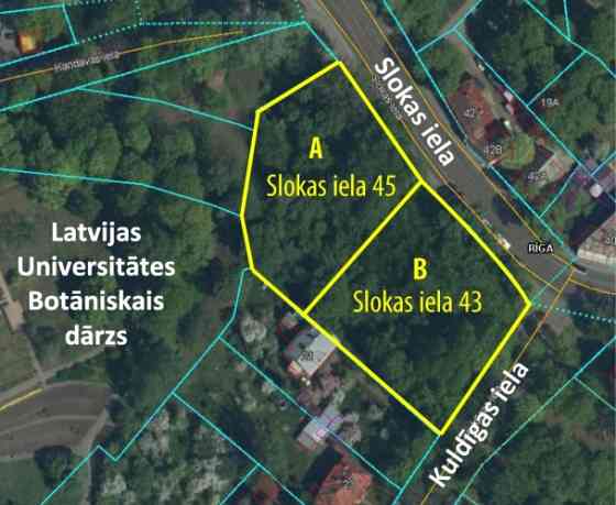 Земельный участок расположен на левом берегу Даугавы, рядом с Ботаническим садом Rīga