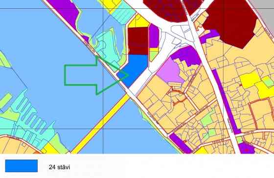 Территория смешанного использования  разрешено строительство высотных жилых Rīga
