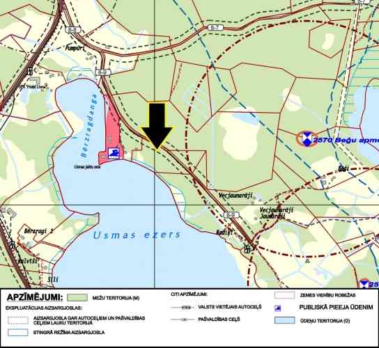 Продается земельный участок в лесной зоне на берегу озера Усмас.  Площадь: 30000м Ventspils un Ventspils novads