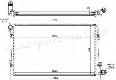 RA65292Q - 'OEM: 1K0121251AK' H=399cm, EDA\\\Cooling - Radiators - VW TOURAN (2003-2006) Рига