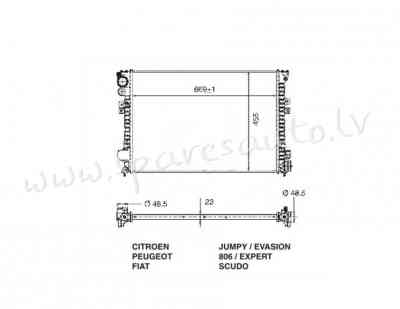 RA61875Q - 'OEM: 1301.W5' MT, EDA\\\Cooling - Radiators - PEUGEOT EXPERT  222/223/224 (1994-2003) Rīga