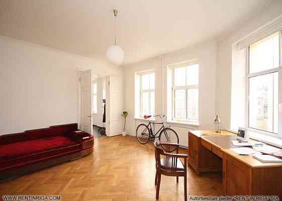 Spacious 2-room apartment in Riga's quiet center. Located at the corner of Dzirnavu and Ganu streets Rīga